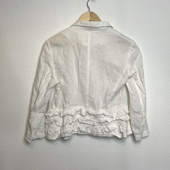 Loft Linen and Cotton Ruffled Cottagecore Blazer Size 2 - Picture 5 of 5